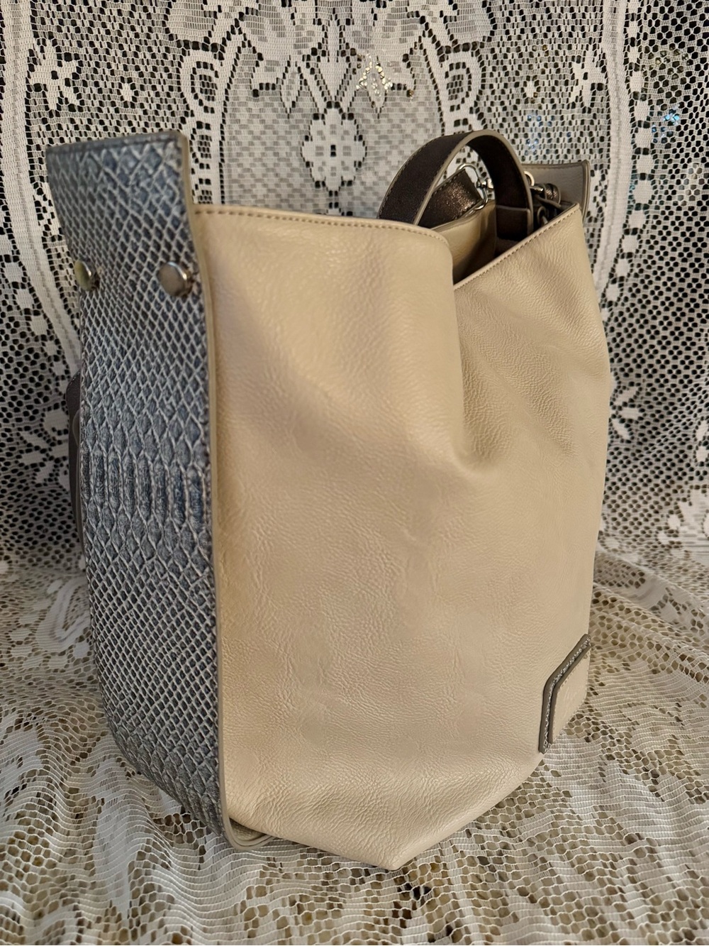 Celine Dion Slouchy Hobo Shoulder / Crossbody Faux Leather Bag
